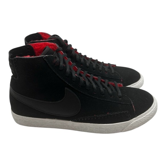 Nike Blazer Mid Premium Shoes Womens‎ Sz 8 Black Red White Sneakers 403729-007 - Picture 2 of 10